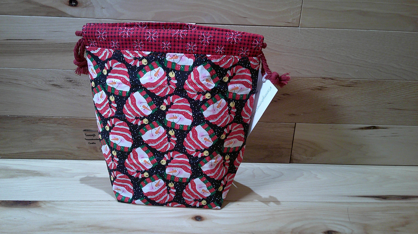 Santa Hat Snowman w/ snowflakes project bags