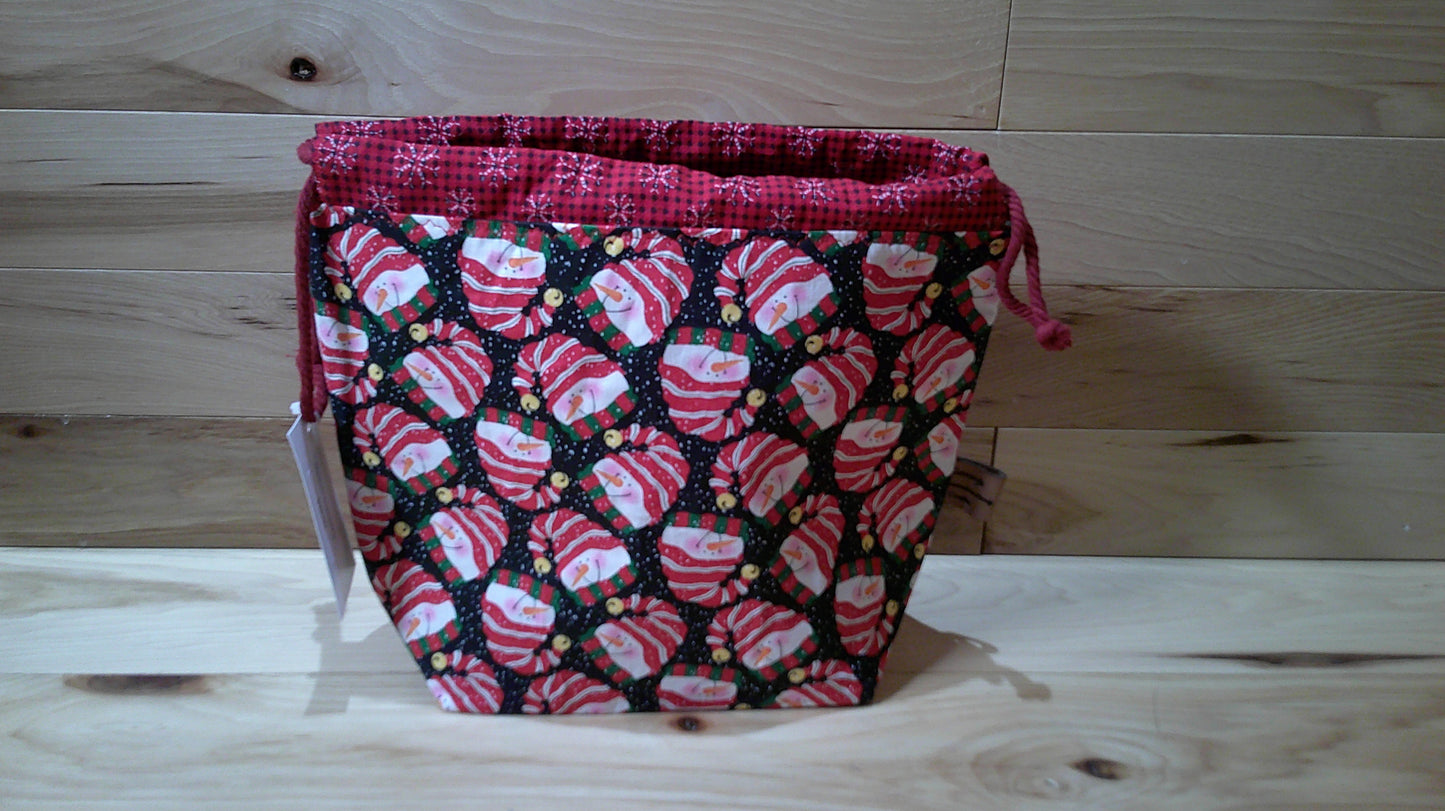 Santa Hat Snowman w/ snowflakes project bags