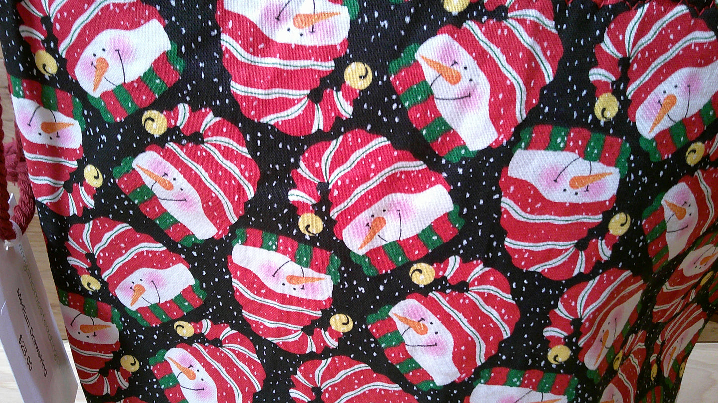 Santa Hat Snowman w/ snowflakes project bags