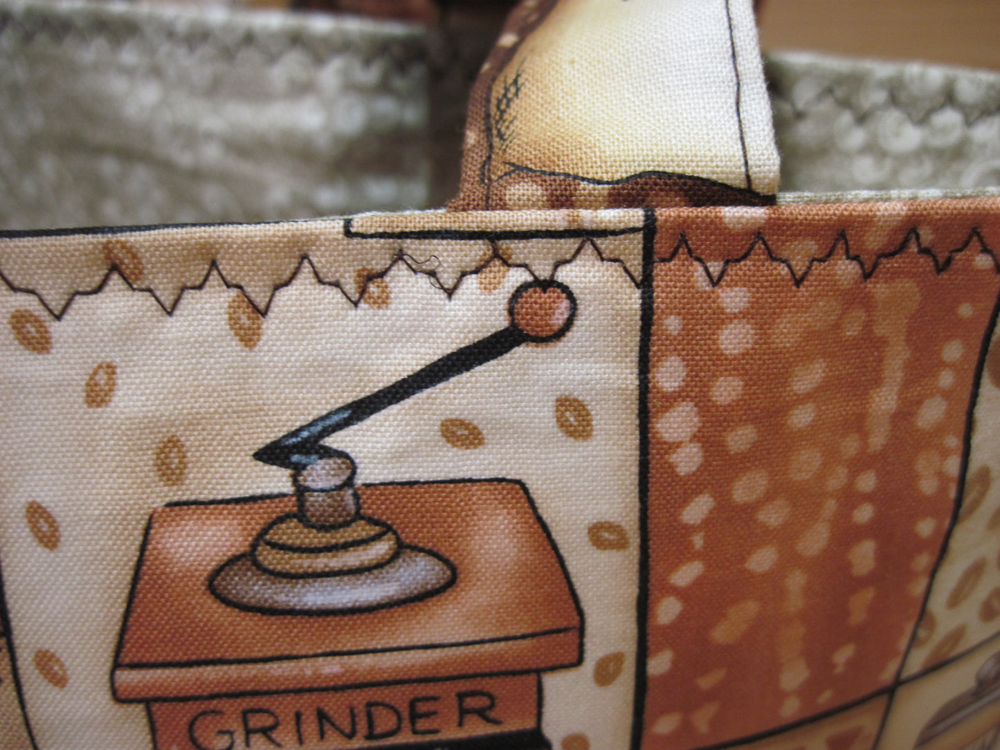 X-Large Tote Style Bag ~ Java, Latte, Espresso w/ quilted bottom & sewn handles