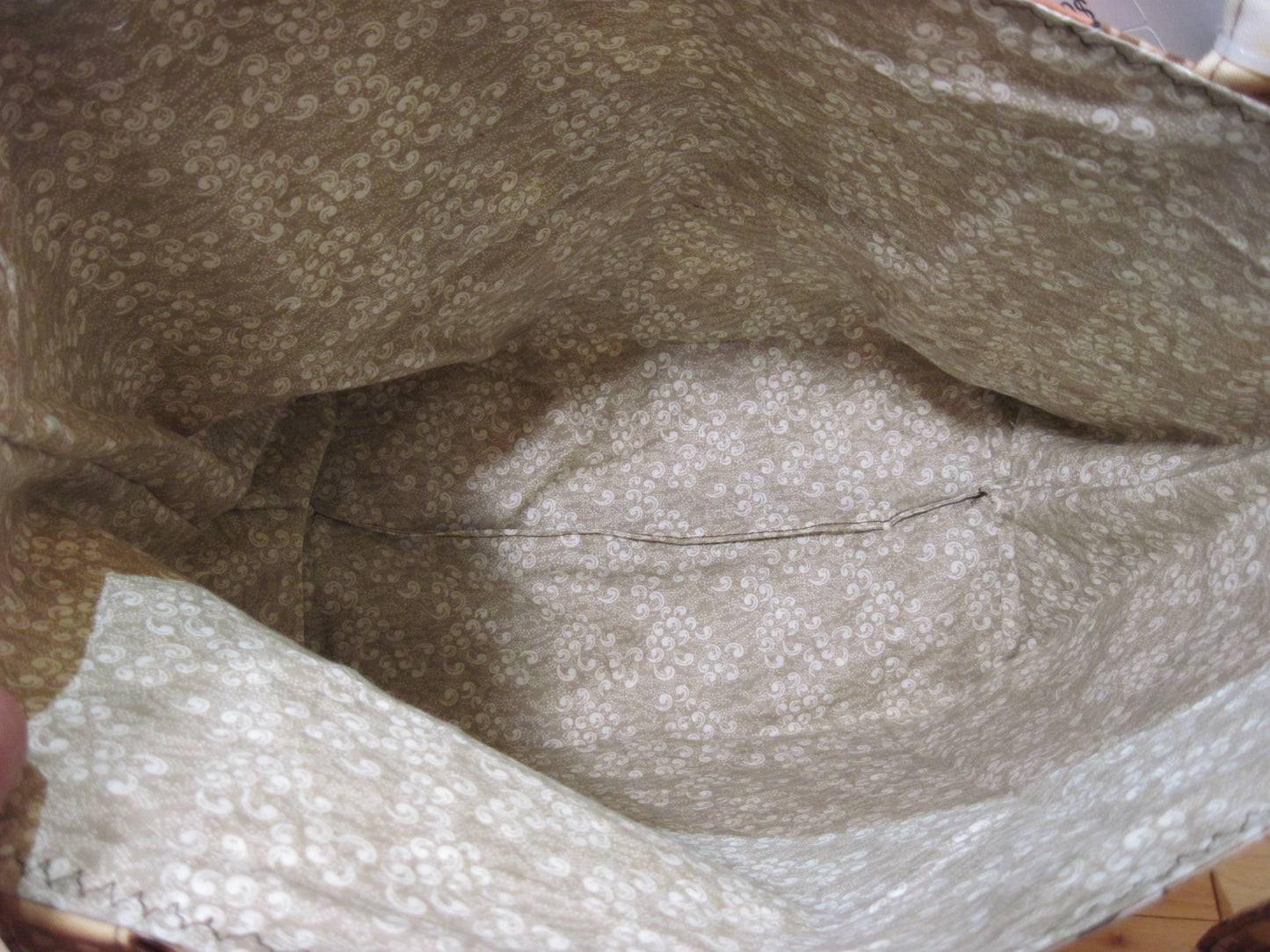 X-Large Tote Style Bag ~ Java, Latte, Espresso w/ quilted bottom & sewn handles