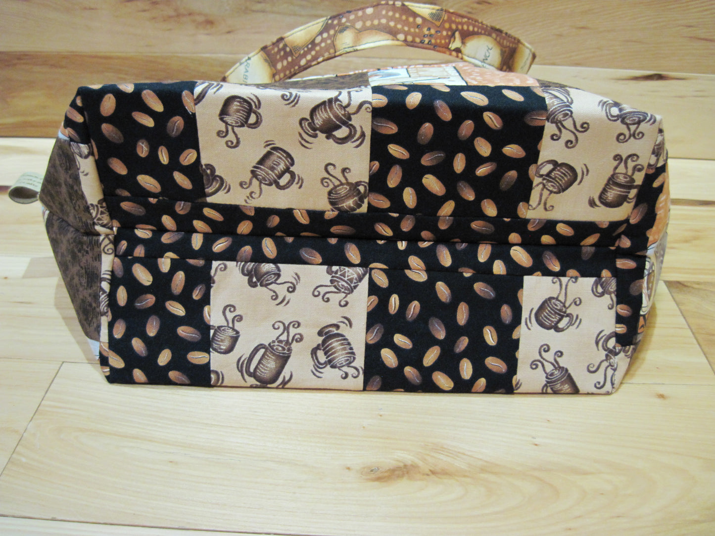 X-Large Tote Style Bag ~ Java, Latte, Espresso w/ quilted bottom & sewn handles