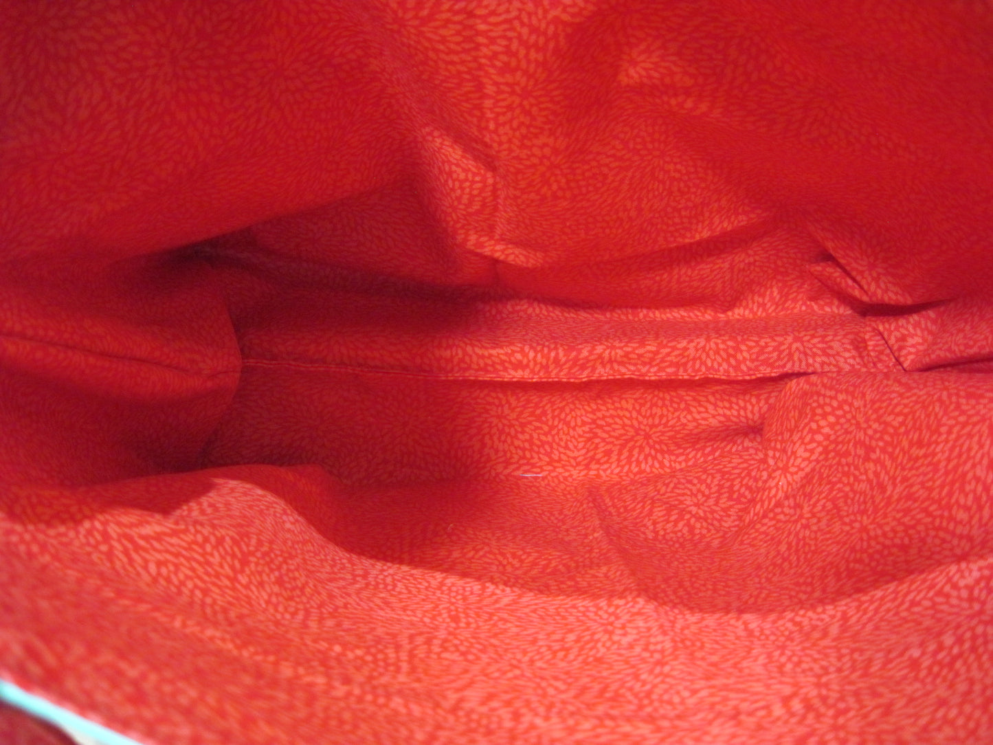 X-Large Tote Style Bag ~ Tea pots & tea cups w/ teal green & red sewn handles