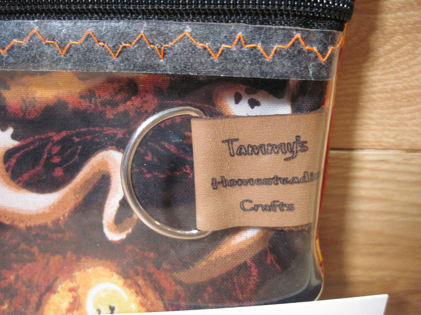 Notions Bag ~ Spooky Ghosts w/ orange & zipper