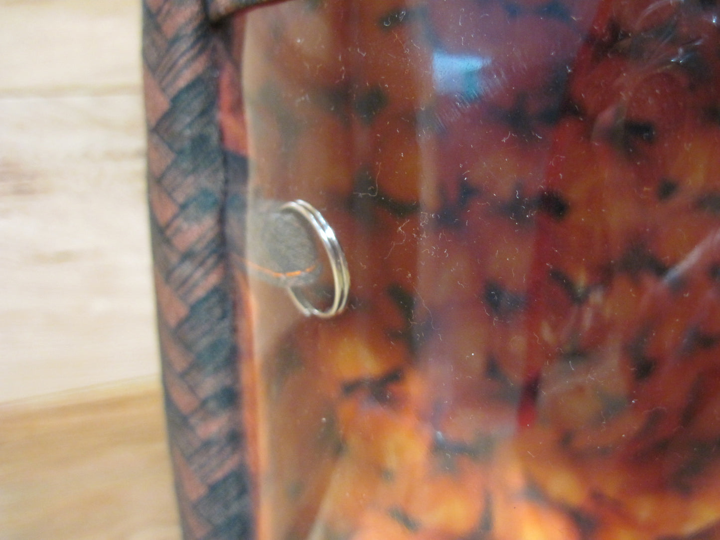 Medium Window Drawstring ~ w/ pumpkins in brown basket weave fabric project bag