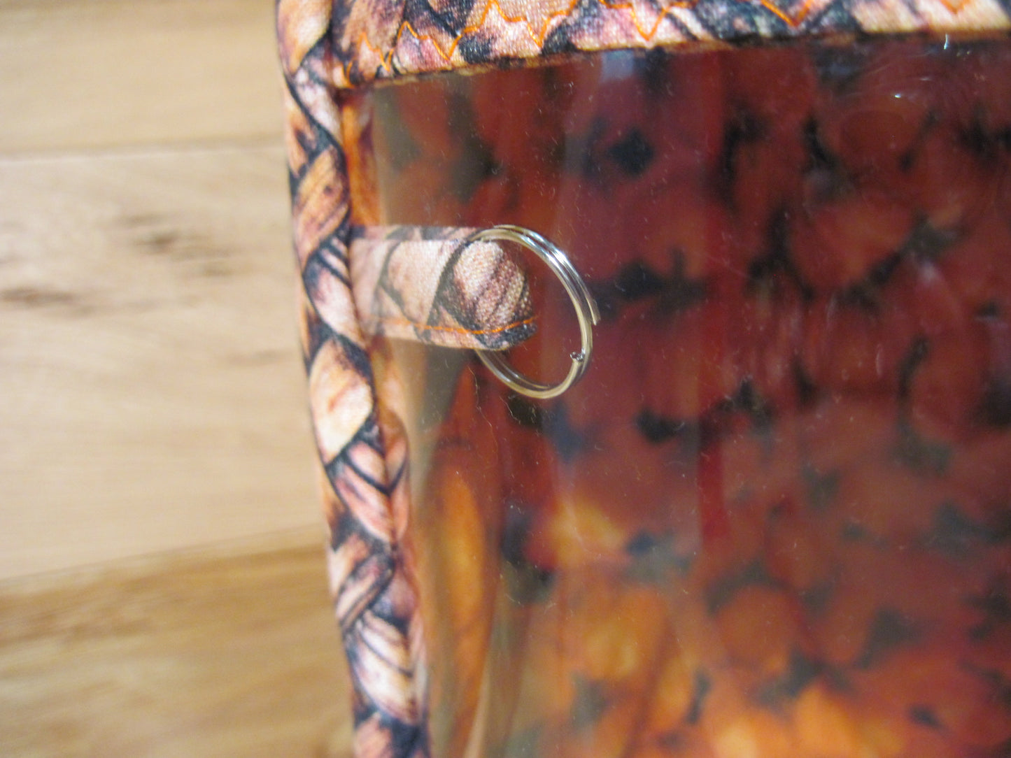 Medium Window Drawstring ~ w/ pumpkins & basket weave fabric project bag