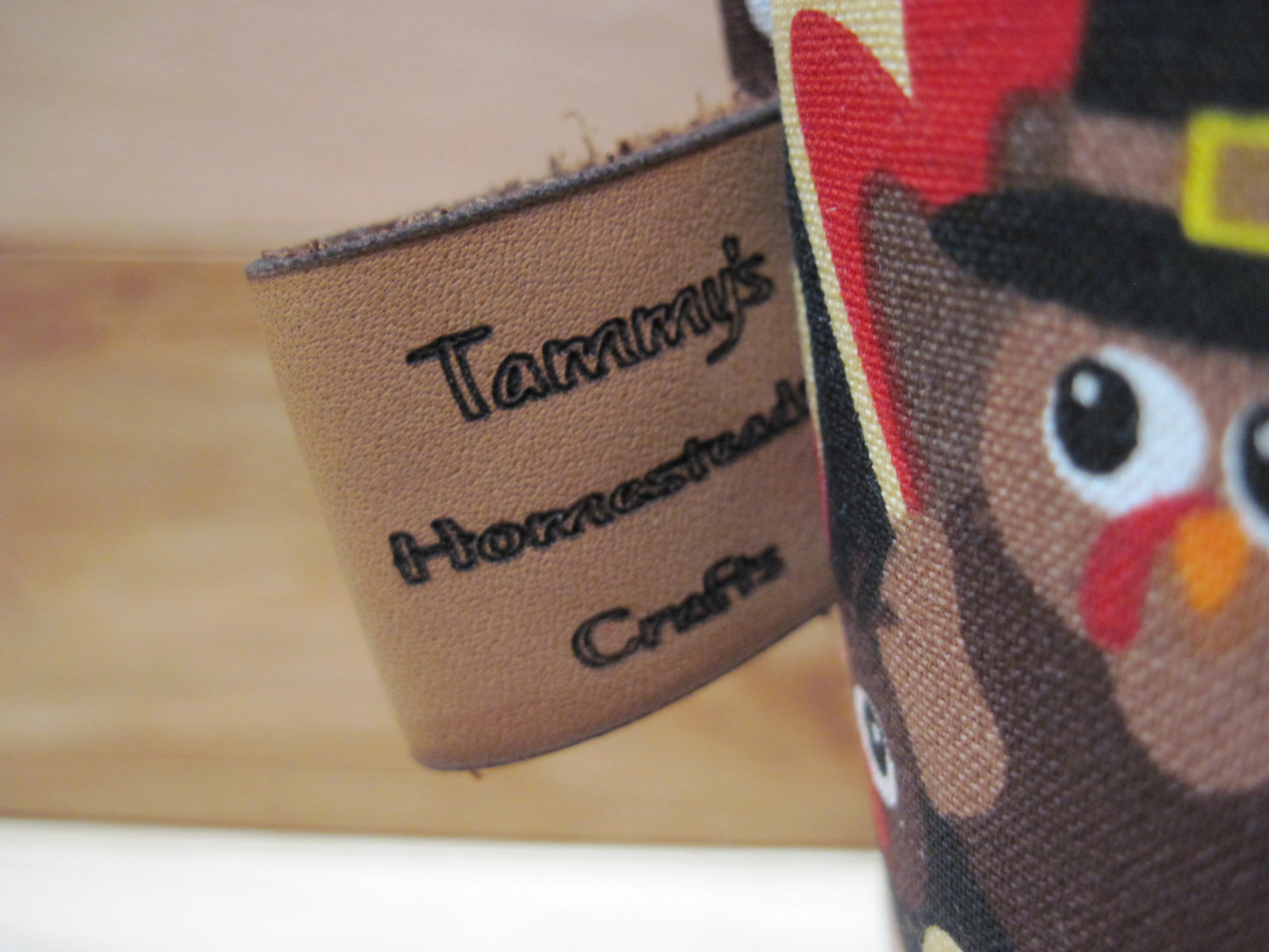 Medium Turkey w/ "gobble gobble" on the inside & snaps project bag