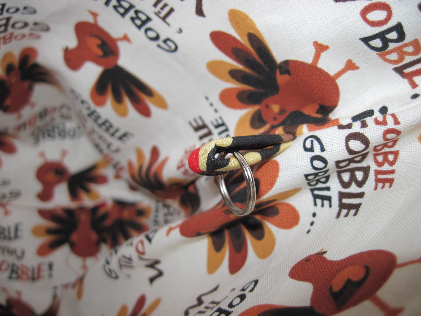 Small Drawstring ~ Turkey w/ "gobble gobble" ~ Project bag
