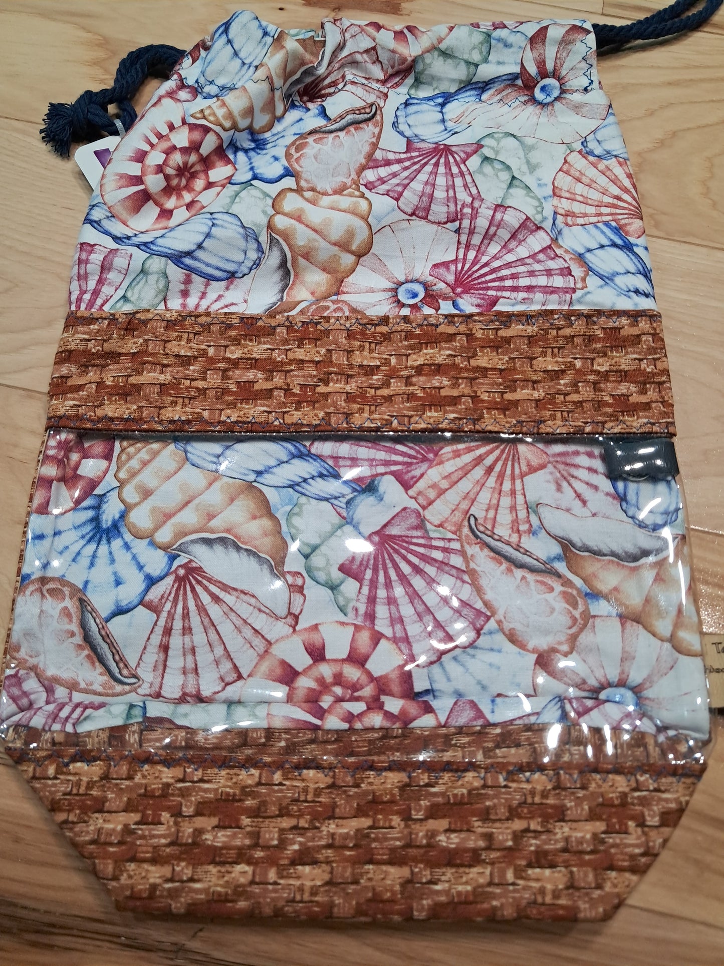 Seashells in a basket- project bags