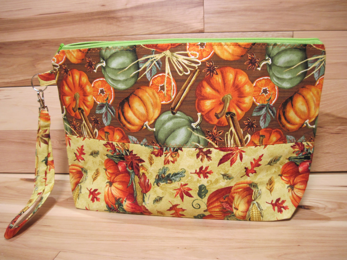 Large Project Bag Pumpkins with Leaves