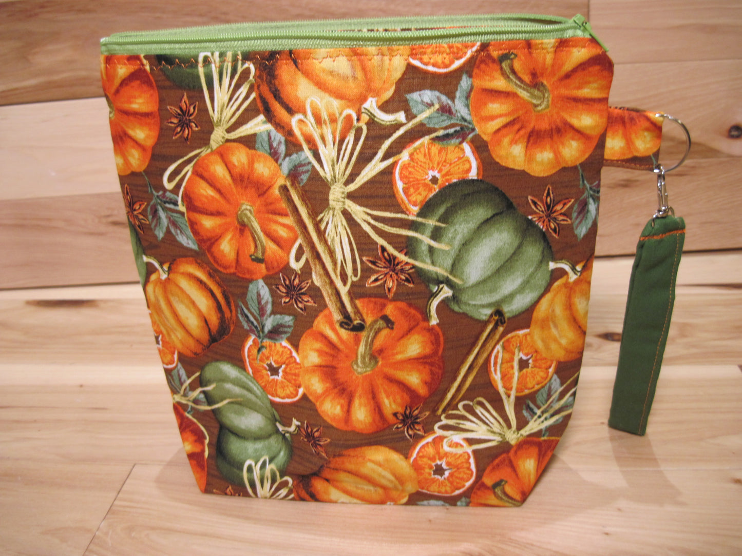 Small Pumpkin with Orange & black polka dots project bag