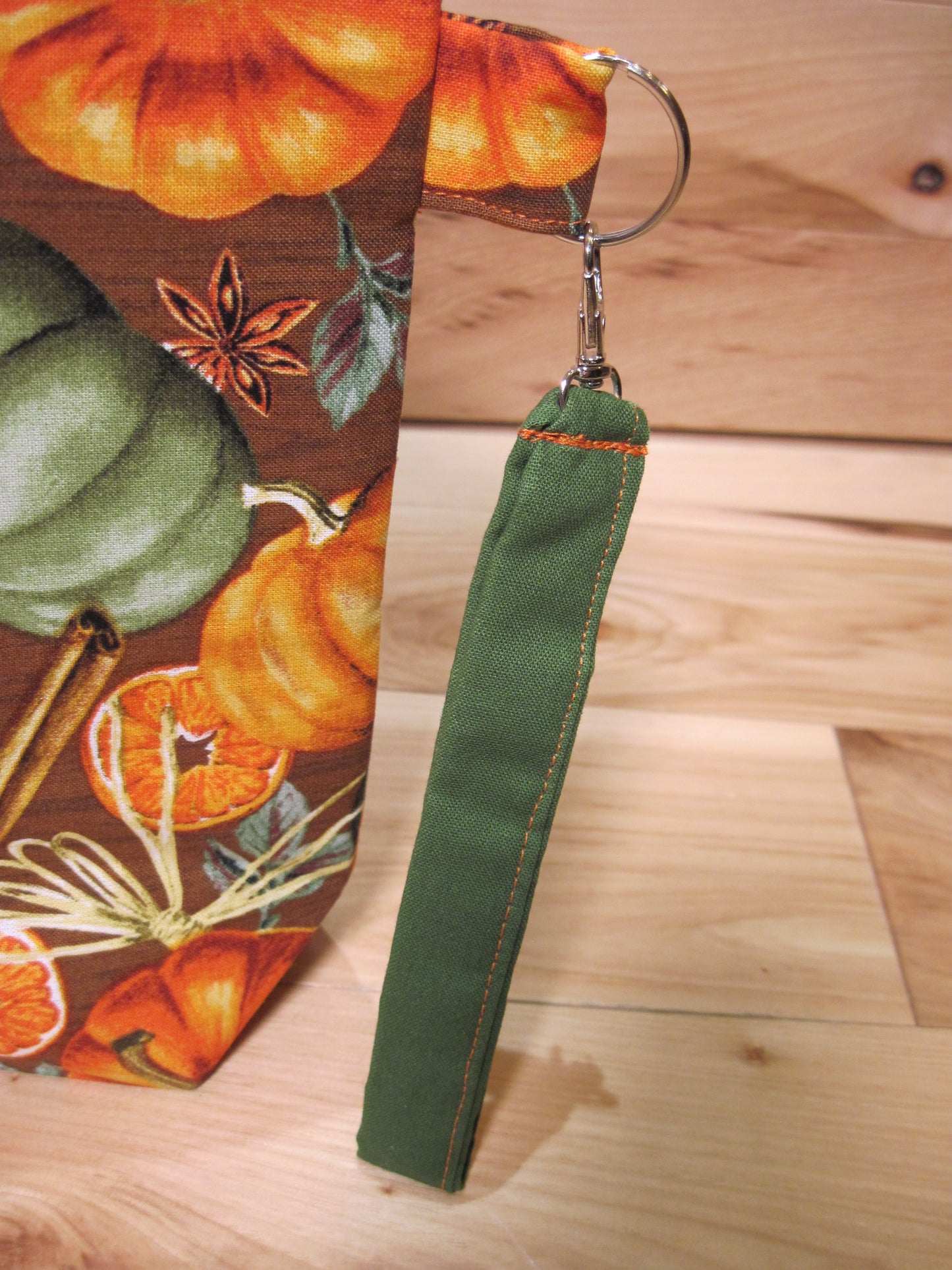 Small Pumpkin with Orange & black polka dots project bag