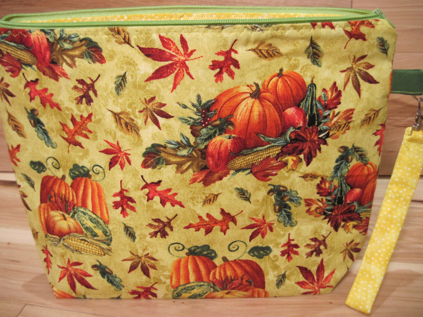 Medium Pumpkin/ Leaves with Yellow project bag