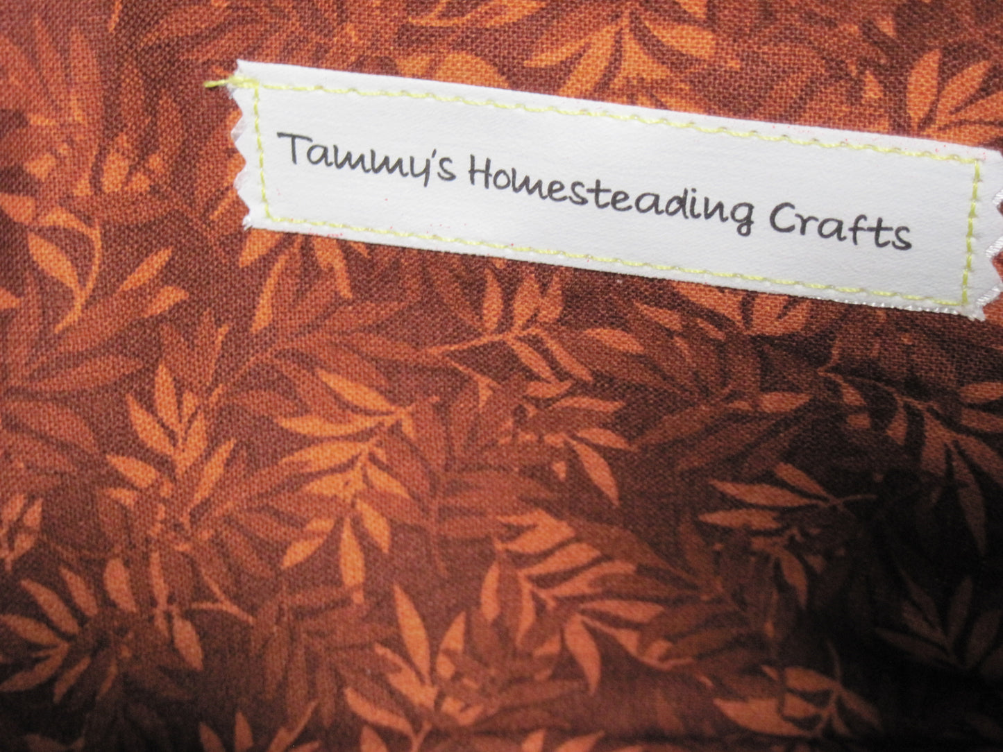 Medium Leaves & Pumpkins with Burnt orange/brown project bag