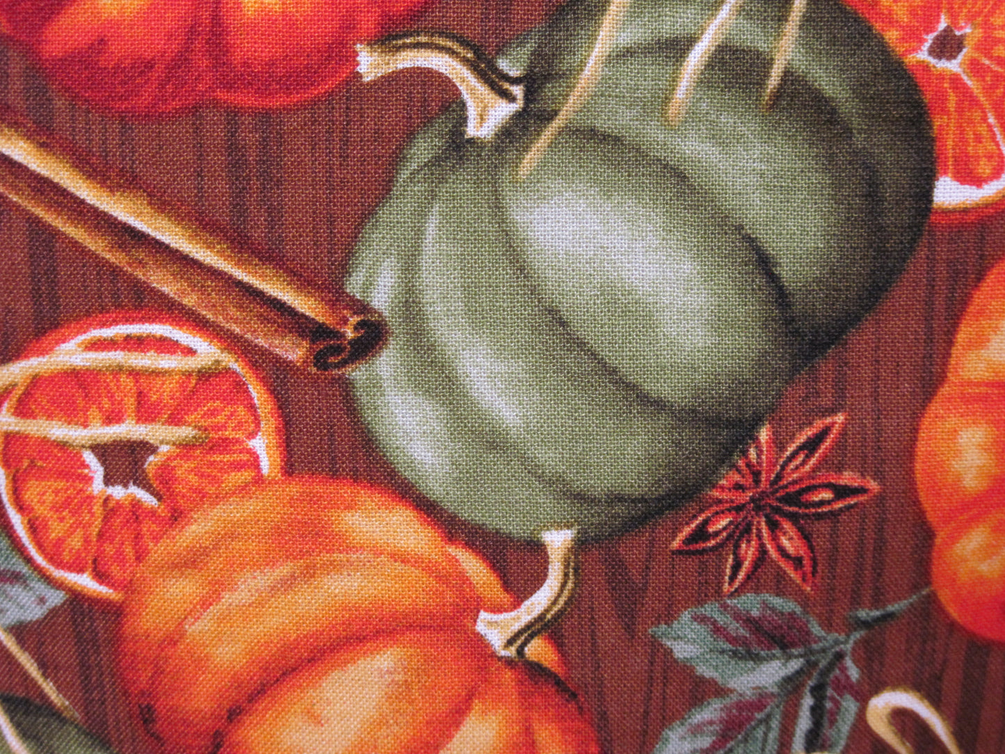 Medium Pumpkin & Leaves with inside pocket project bag