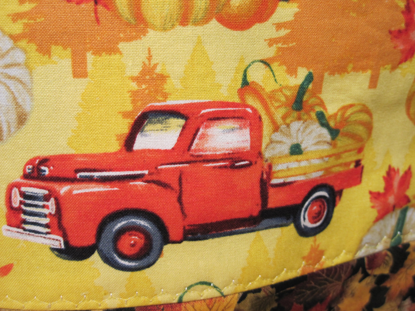 Medium Red Truck with leaves Project bag
