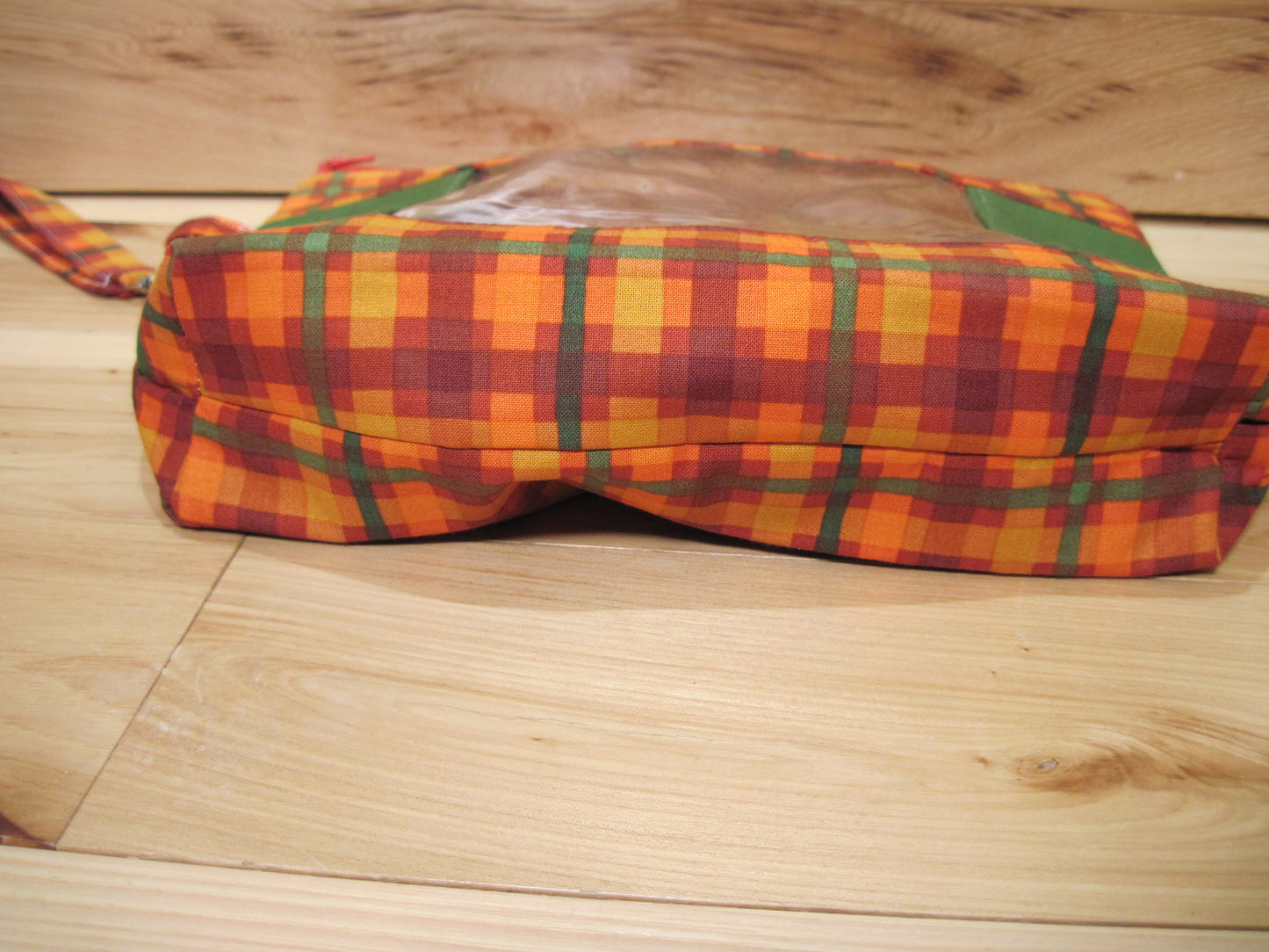 Medium Window Plaid/Green with Red Truck project bag