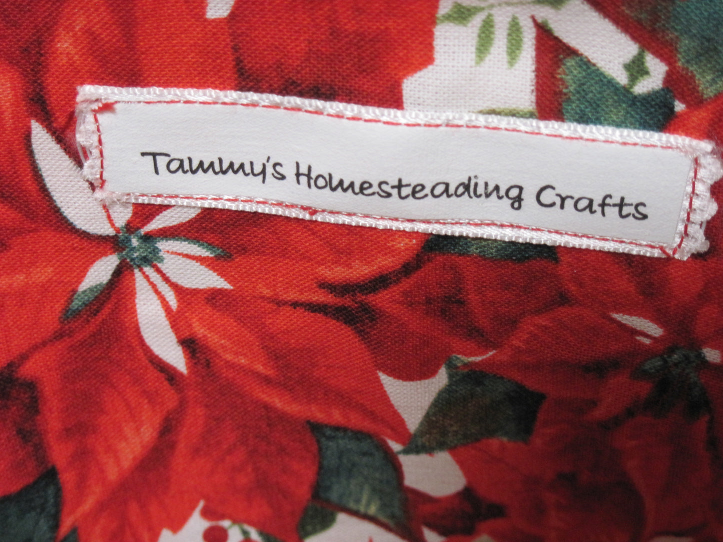 Medium Windows Plaid with Poinsettia project bag