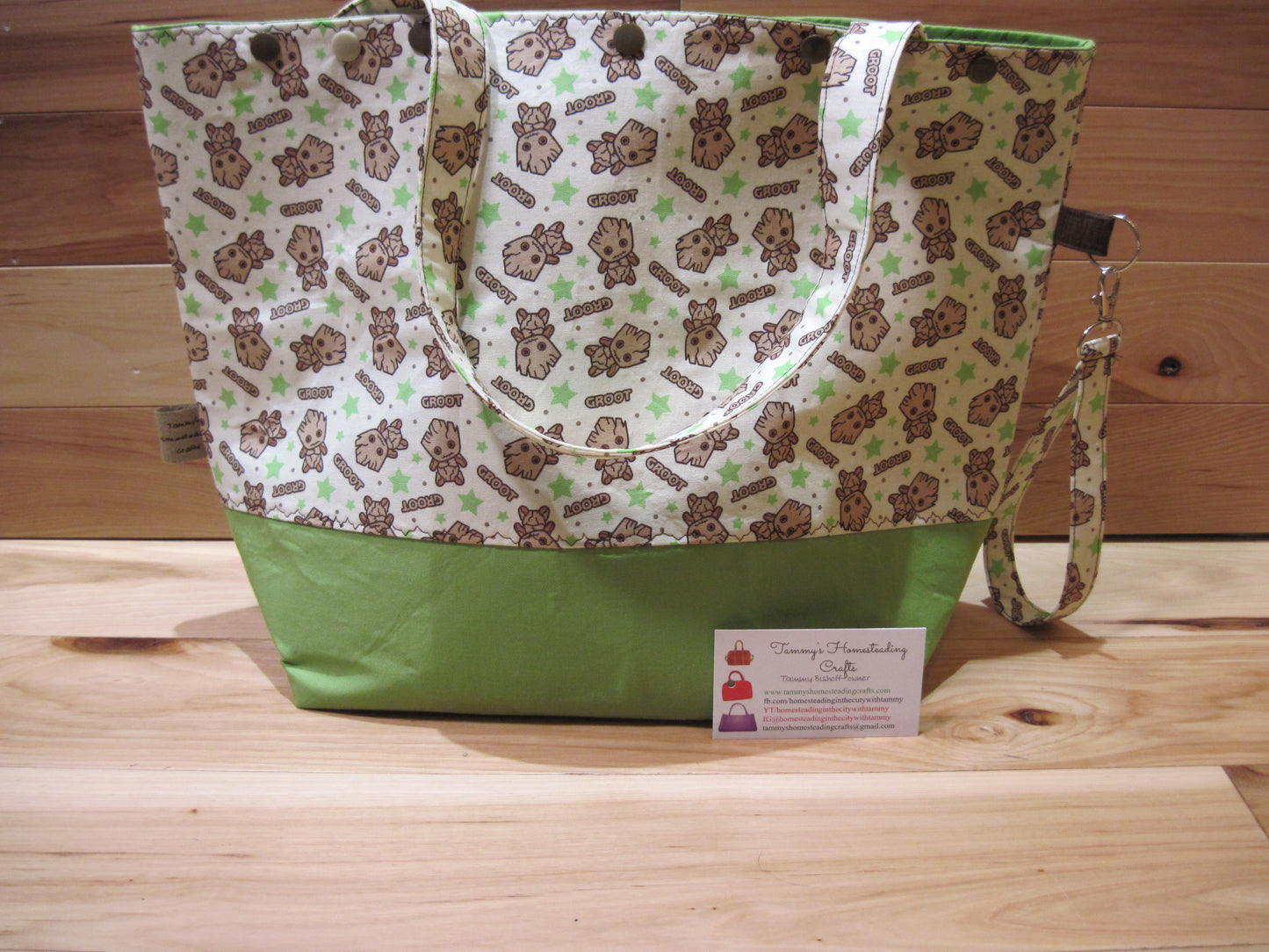 Baby Groot w/ lime green ~ project bags