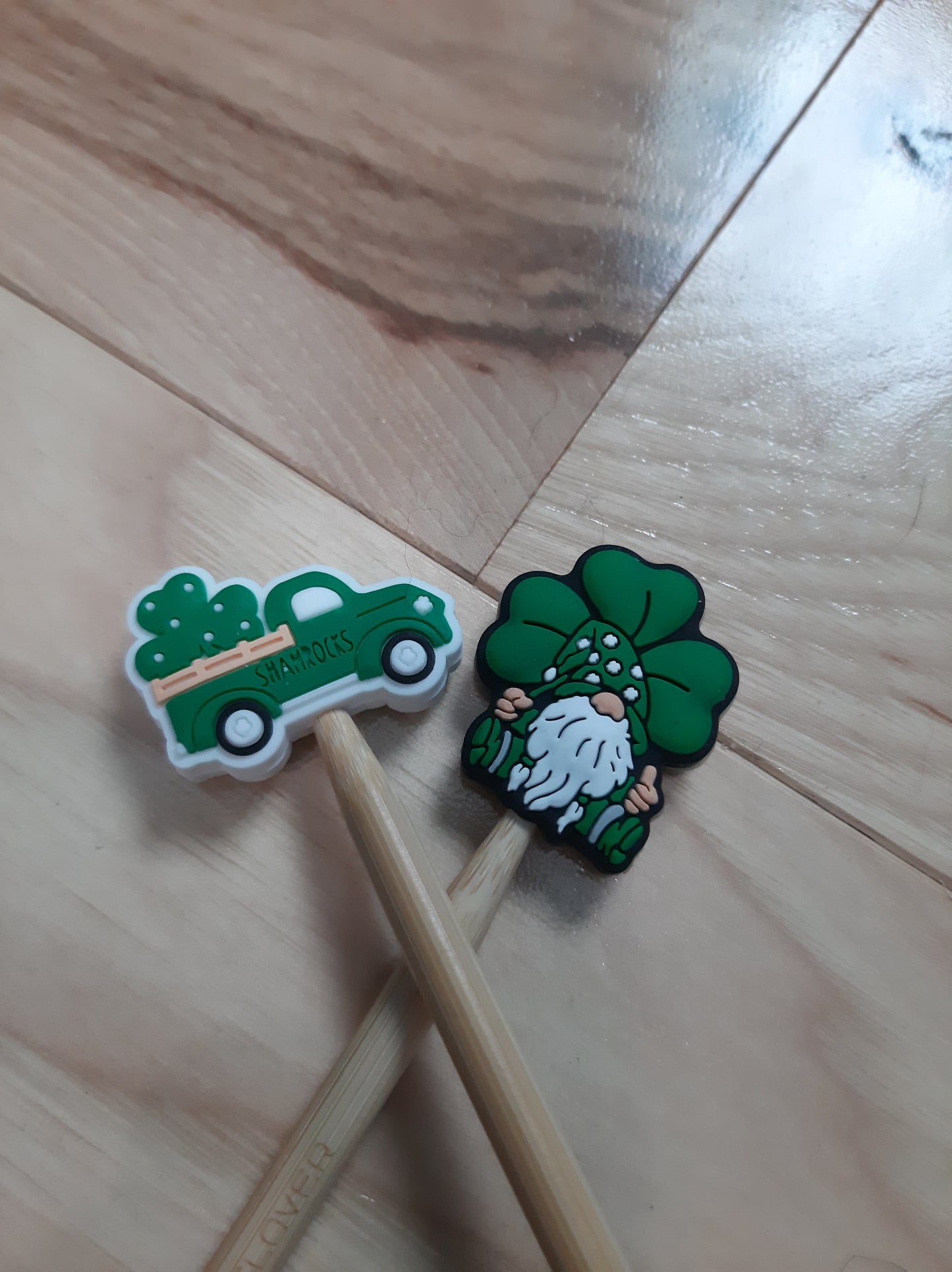 St. Patrick's Shamrock Gnomes w/ truck ~ stitch stopper