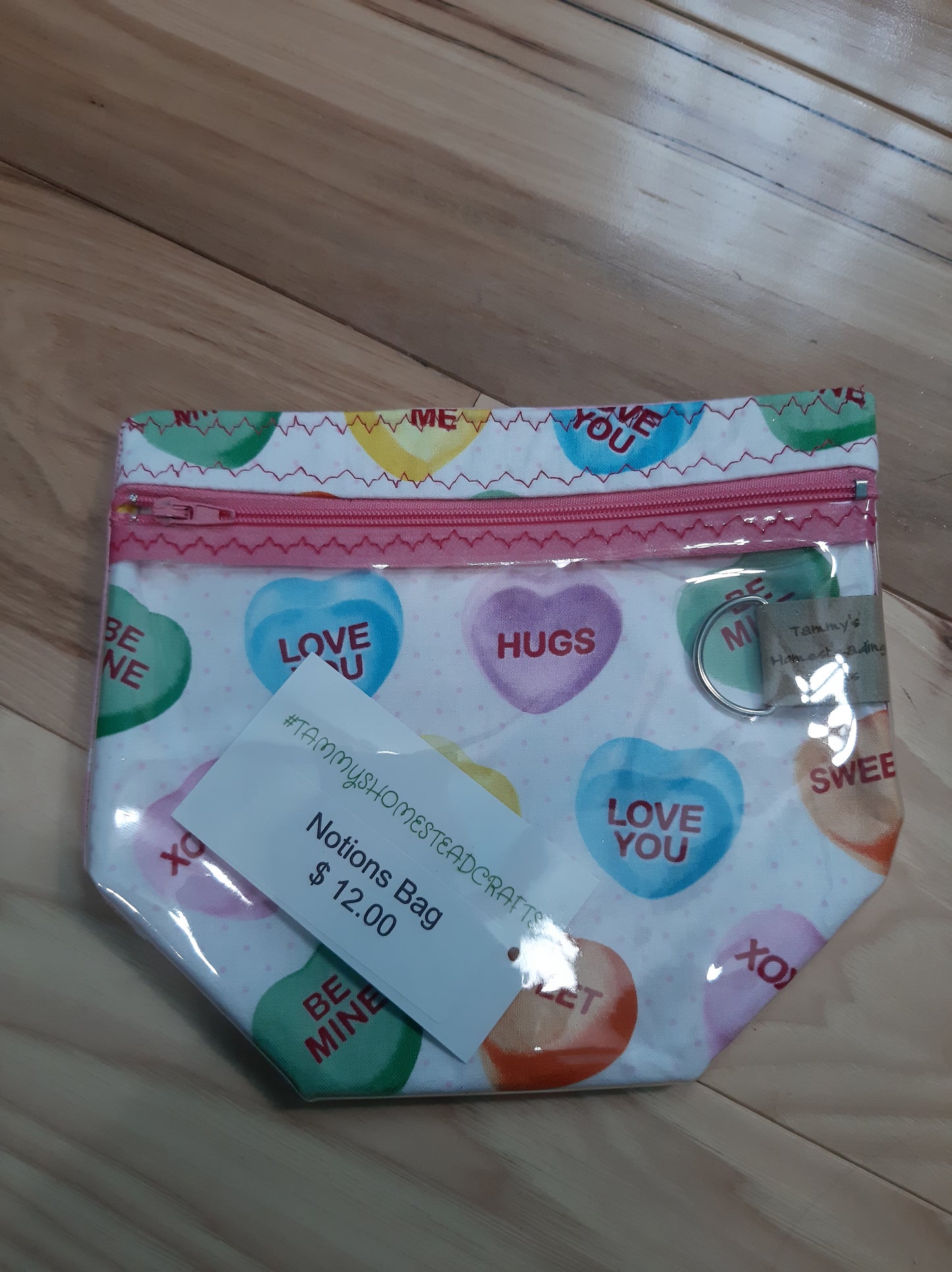 Bright colored Conversation hearts ~ project bags