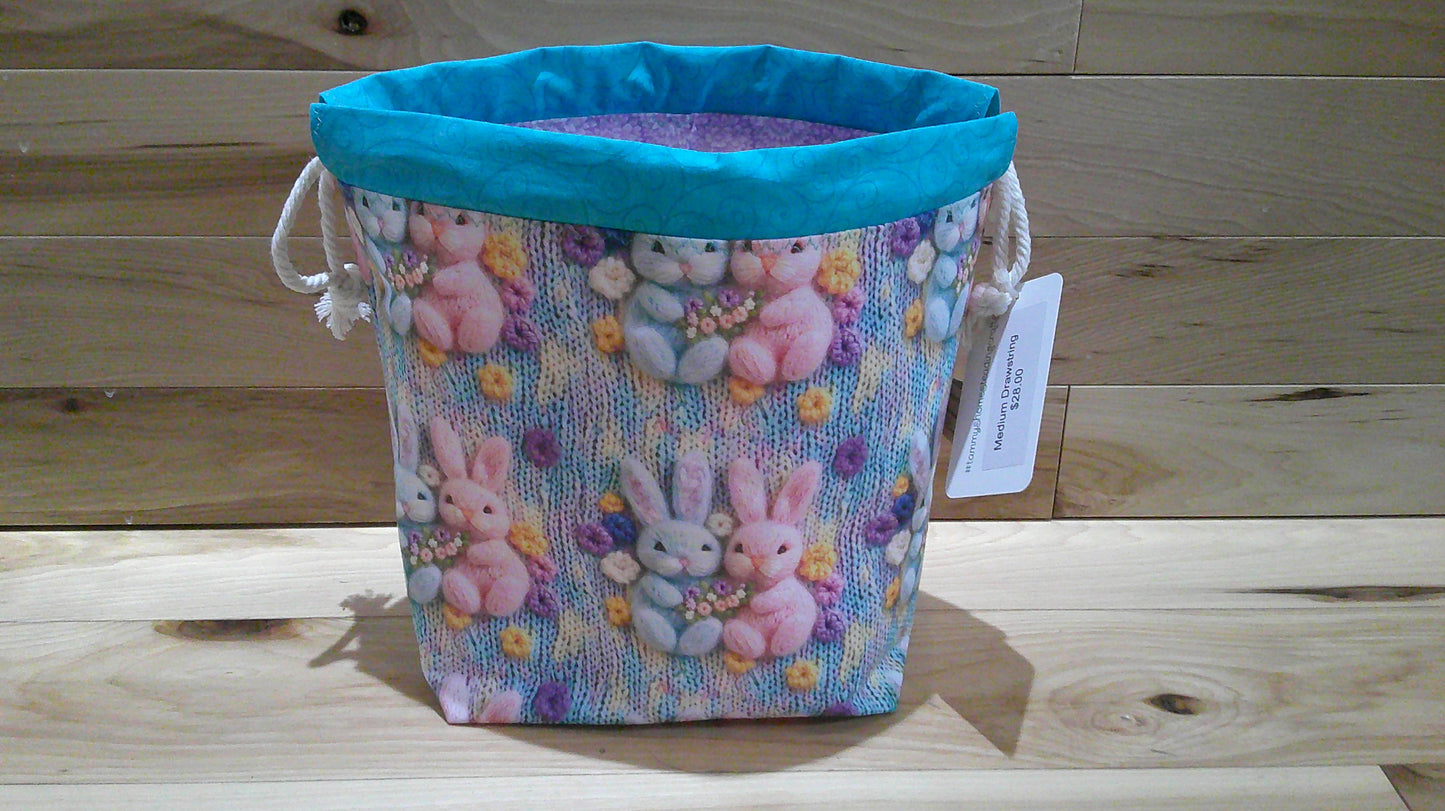 Knitted Love Bunnies ~ project bags