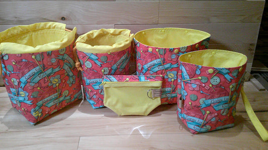 "Born to knit" ~ project bags