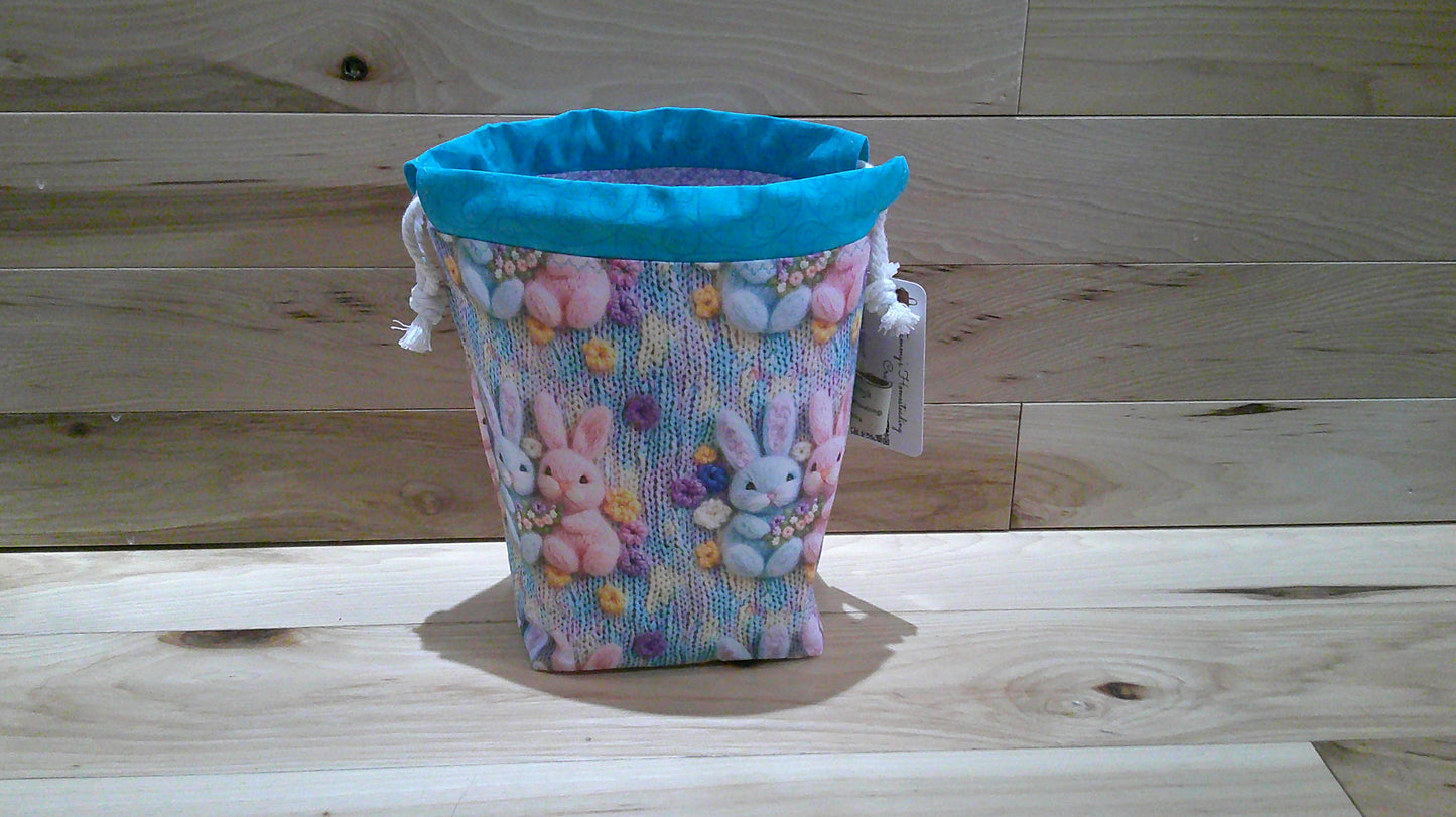 Knitted Love Bunnies ~ project bags