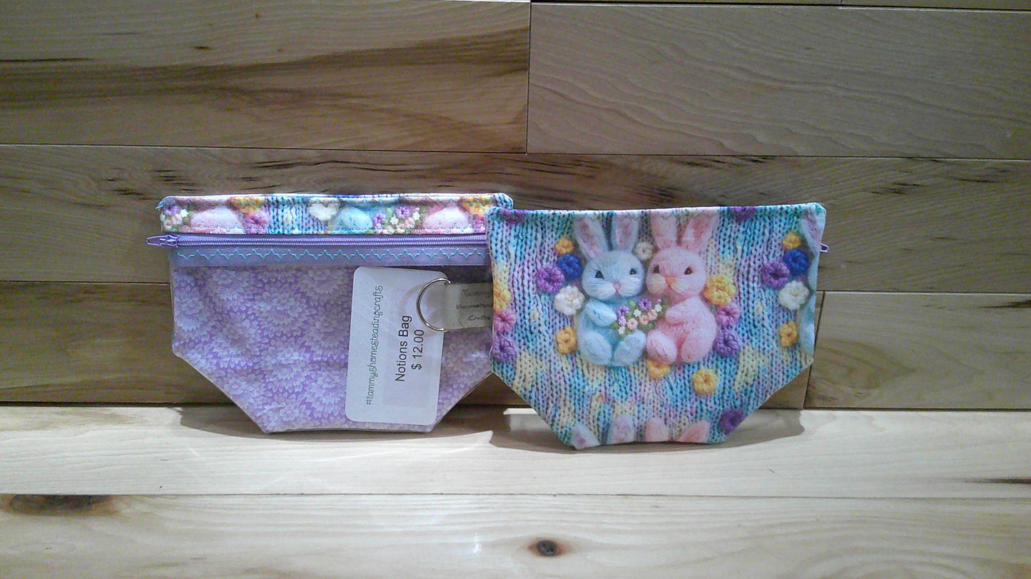 Knitted Love Bunnies ~ project bags