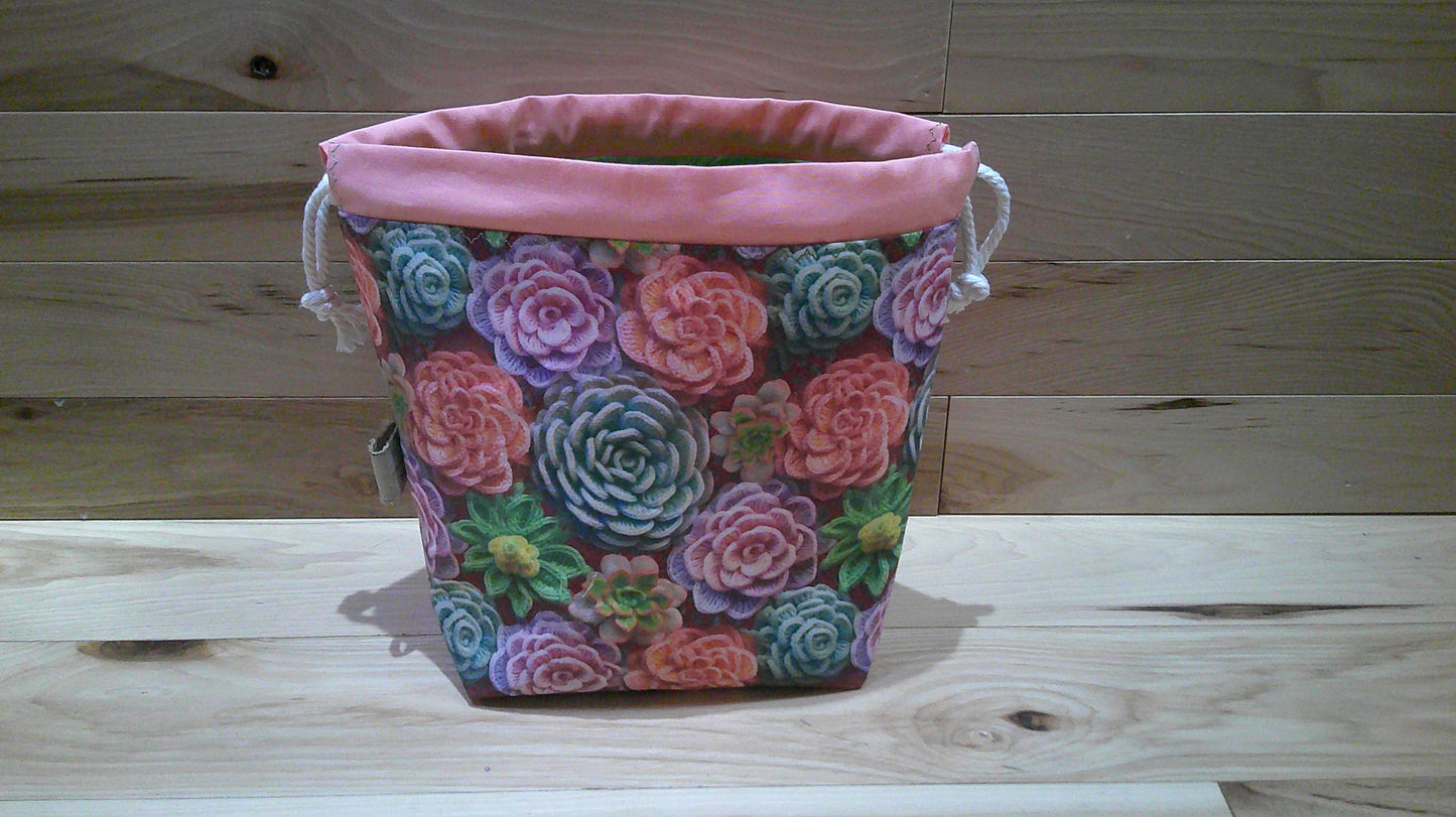 Knitted & Crochet succulent ~ project bags