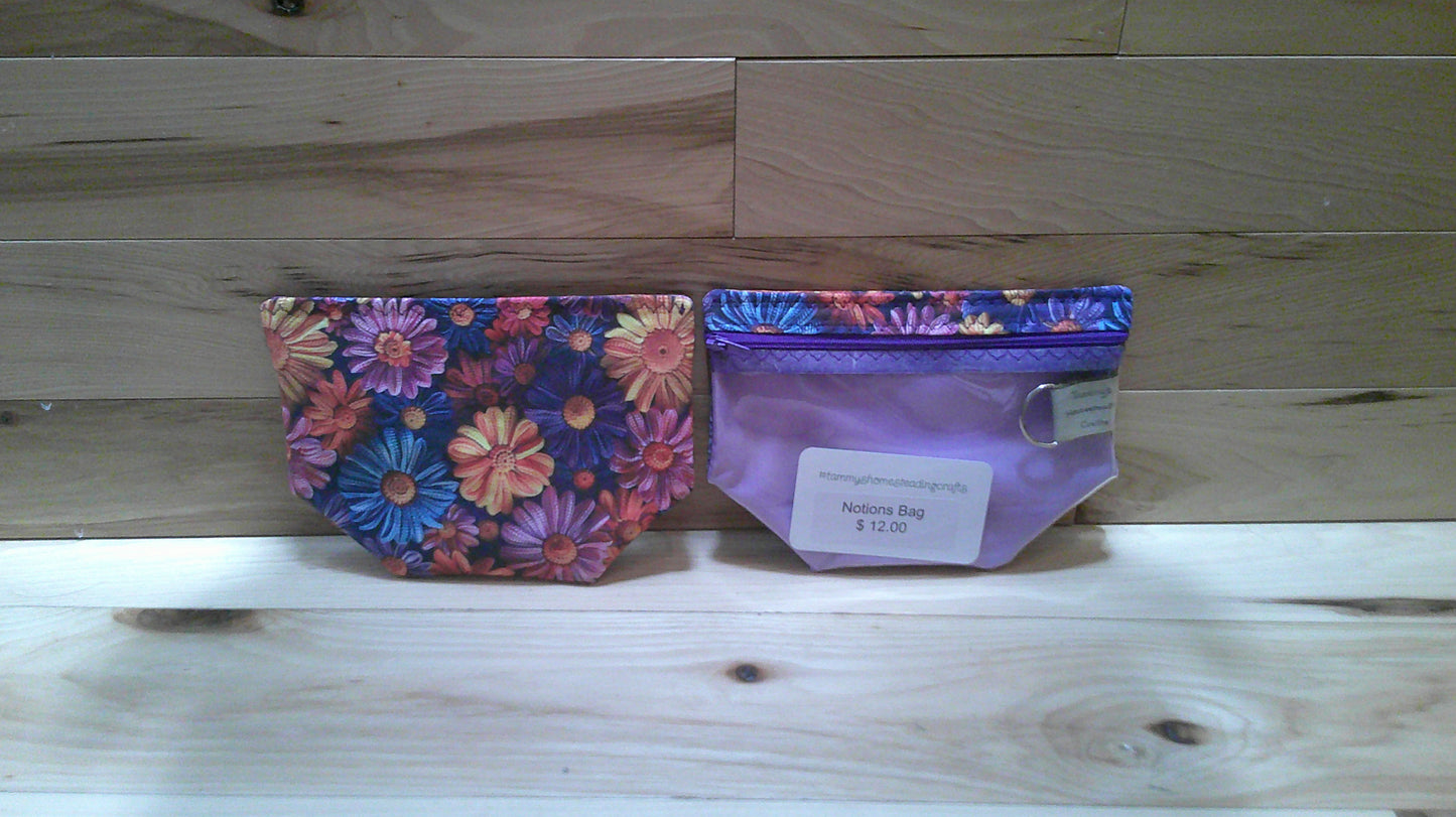 Knitted & Crocheted Small Daisies ~ project bags