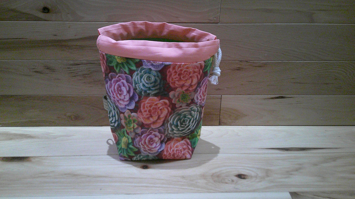 Knitted & Crochet succulent ~ project bags
