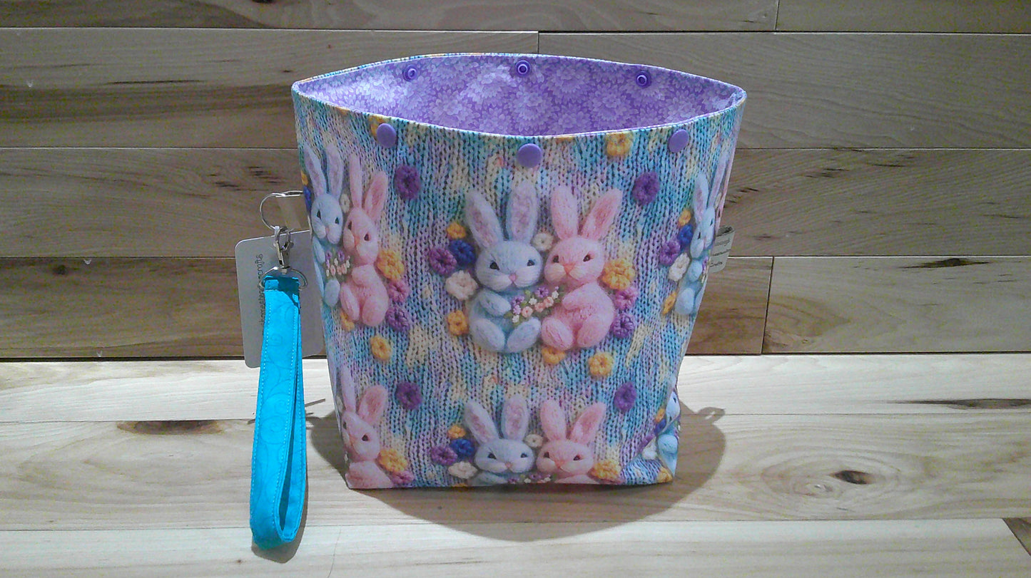 Knitted Love Bunnies ~ project bags