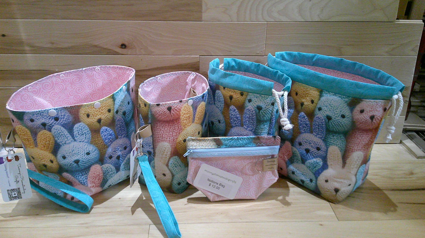 Knitted Bunnies ~ project bags