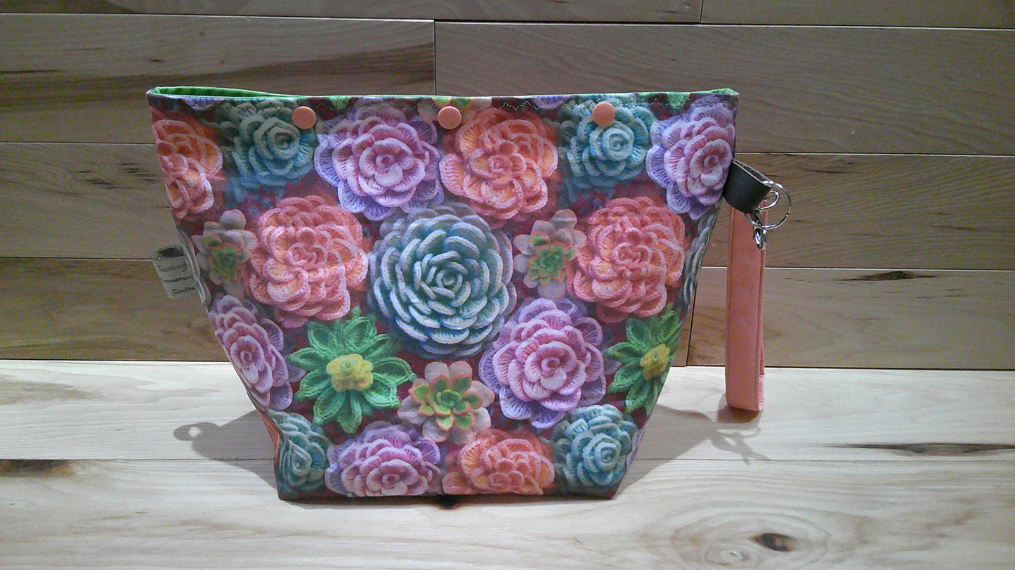 Knitted & Crochet succulent ~ project bags