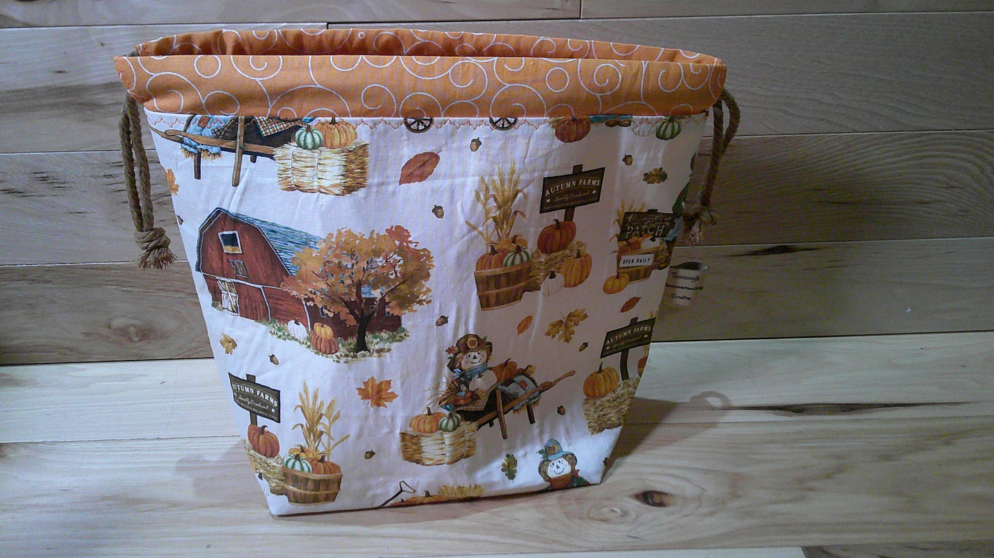 Scarecrow w/ barn & pumpkins ~ project bags