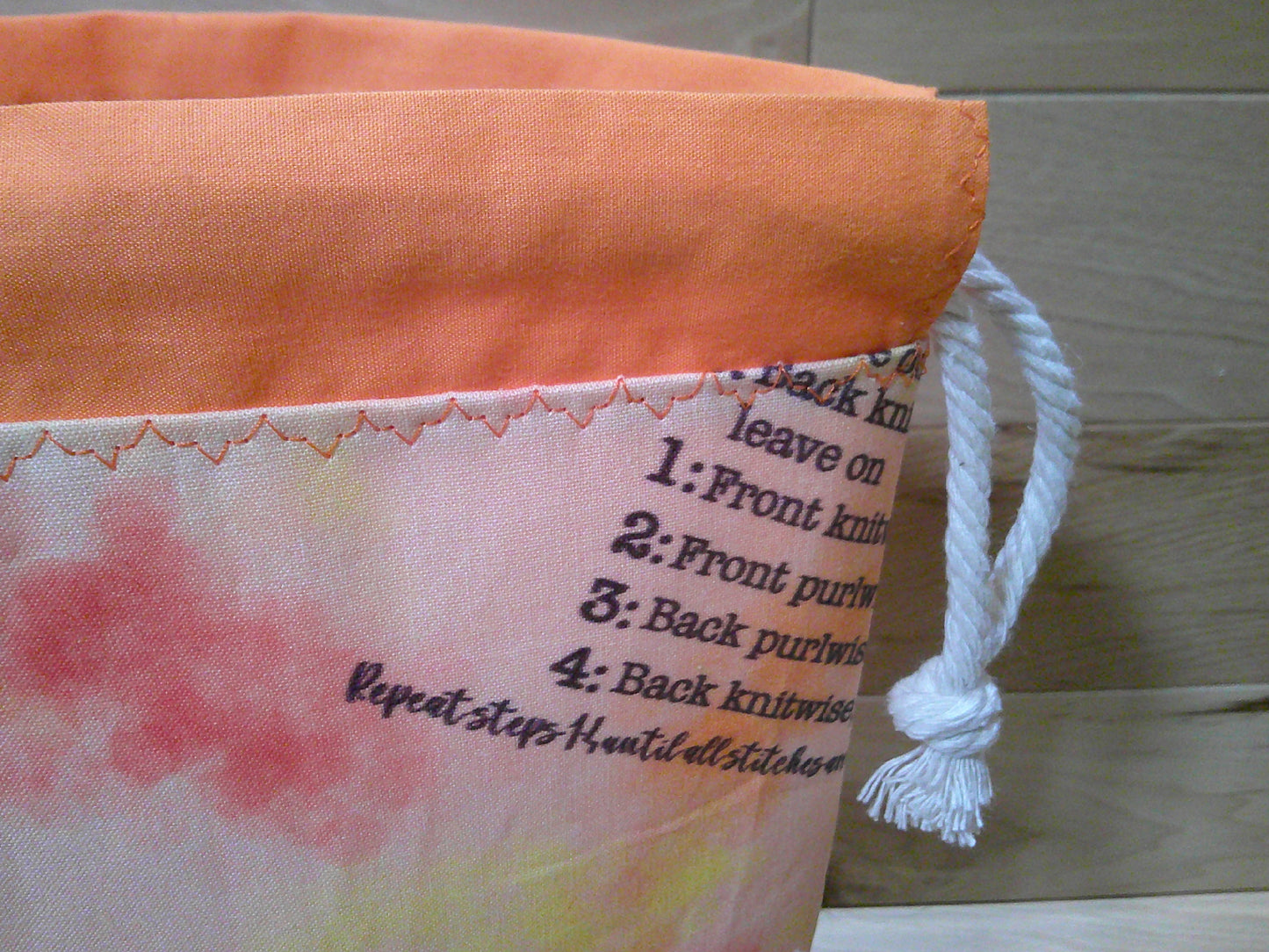 Knitting Instruction w/ orange ~ project bags