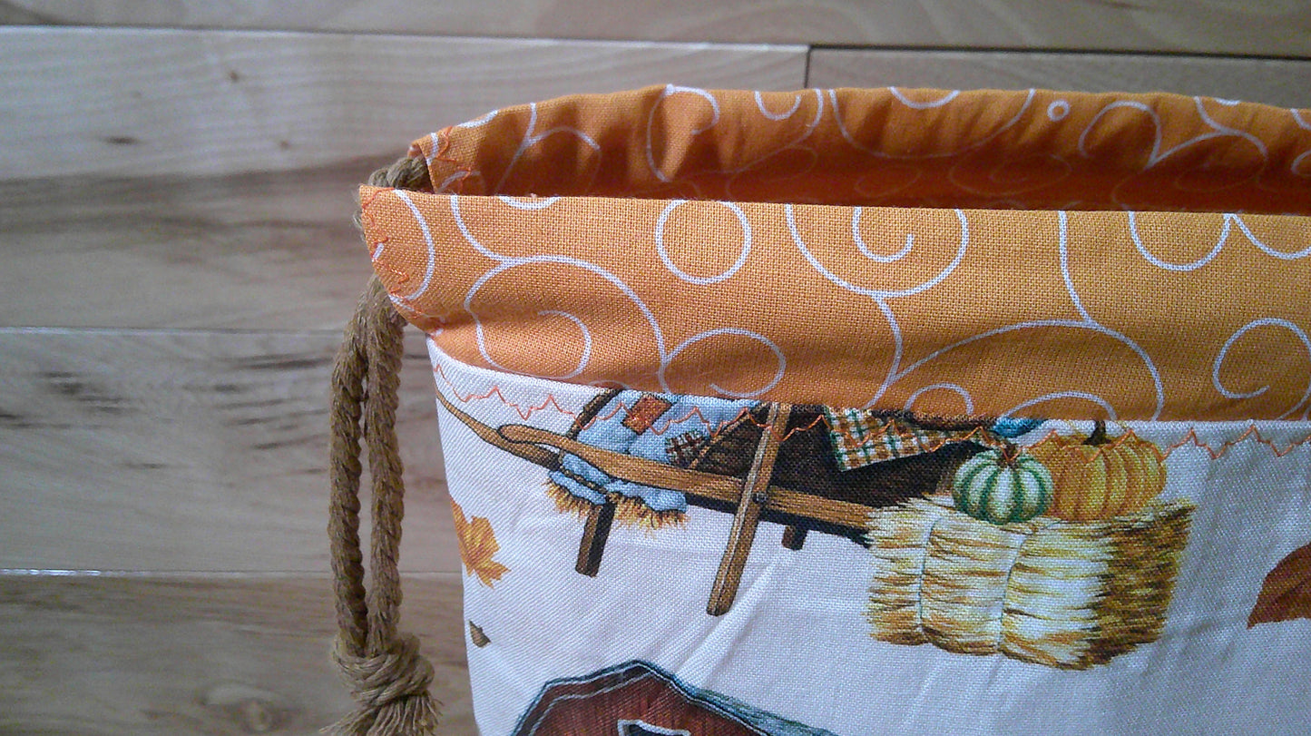 Scarecrow w/ barn & pumpkins ~ project bags