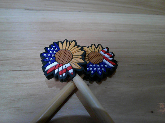 Flag w/ sunflower ~ stitch stoppers