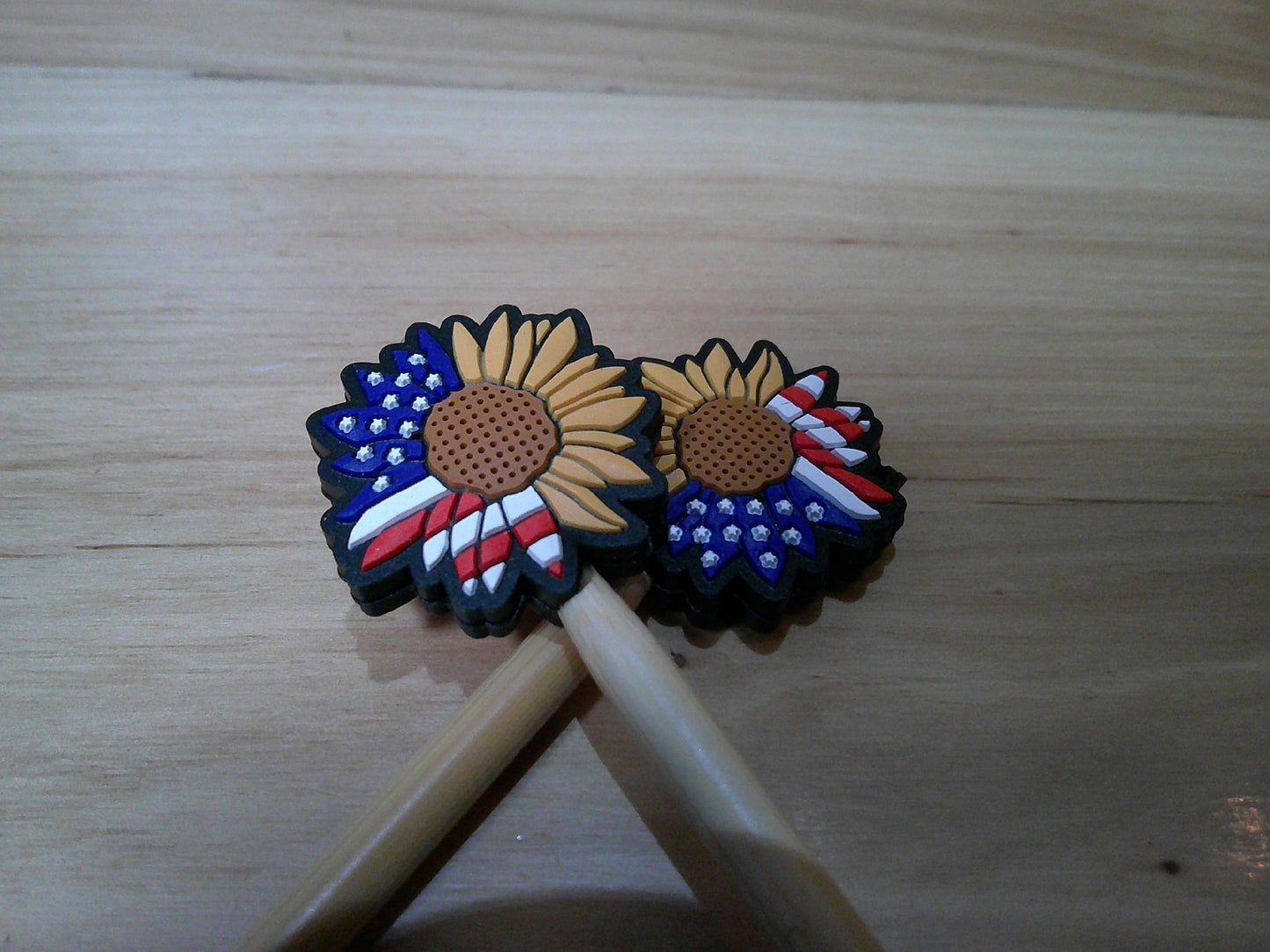 Flag w/ sunflower ~ stitch stoppers