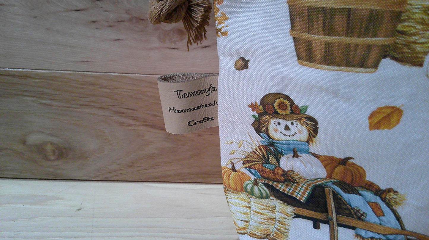 Scarecrow w/ barn & pumpkins ~ project bags