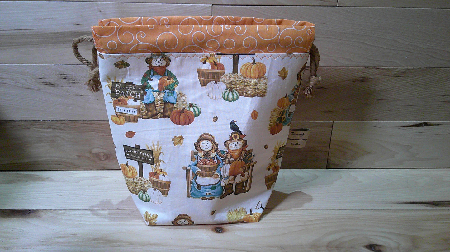 Scarecrow w/ barn & pumpkins ~ project bags