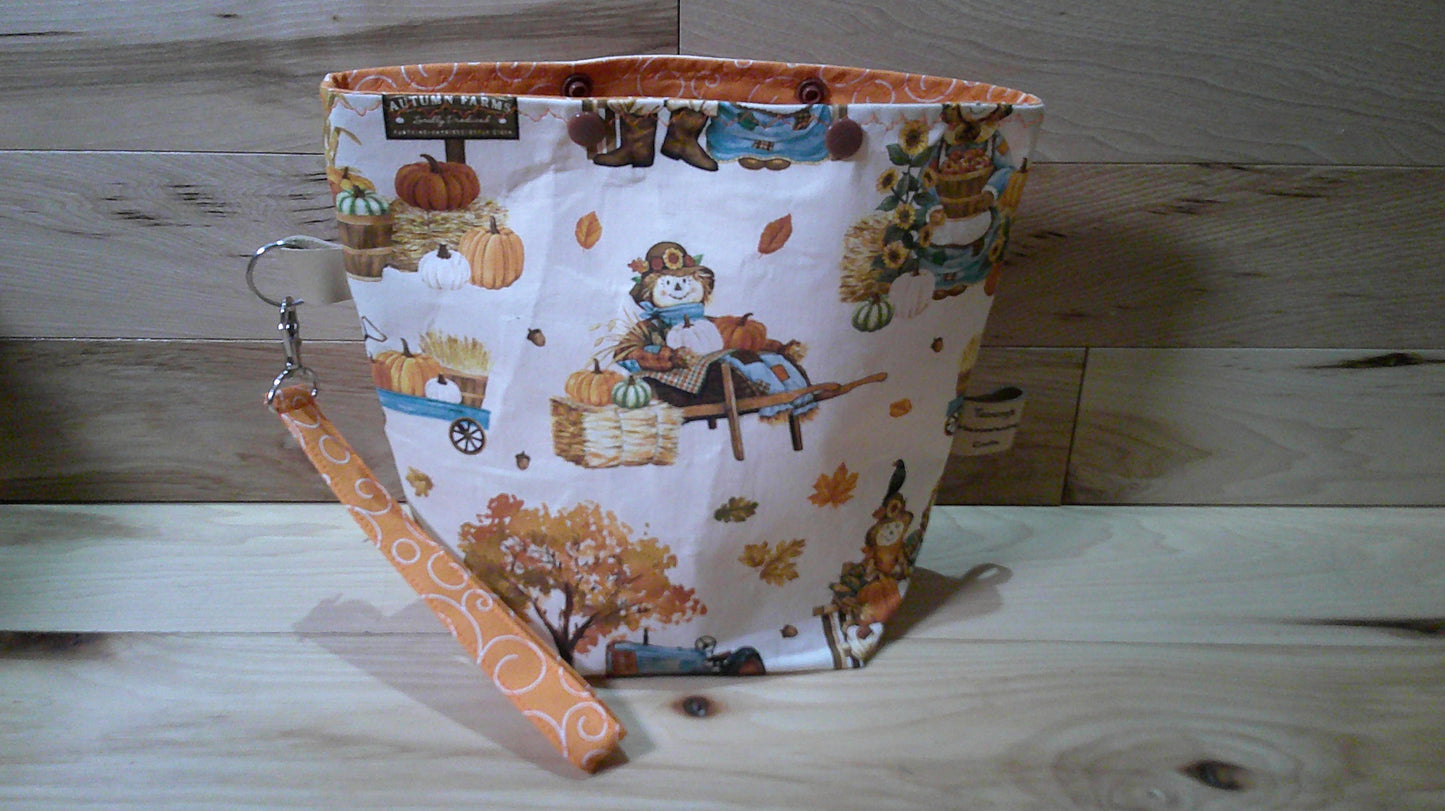 Scarecrow w/ barn & pumpkins ~ project bags