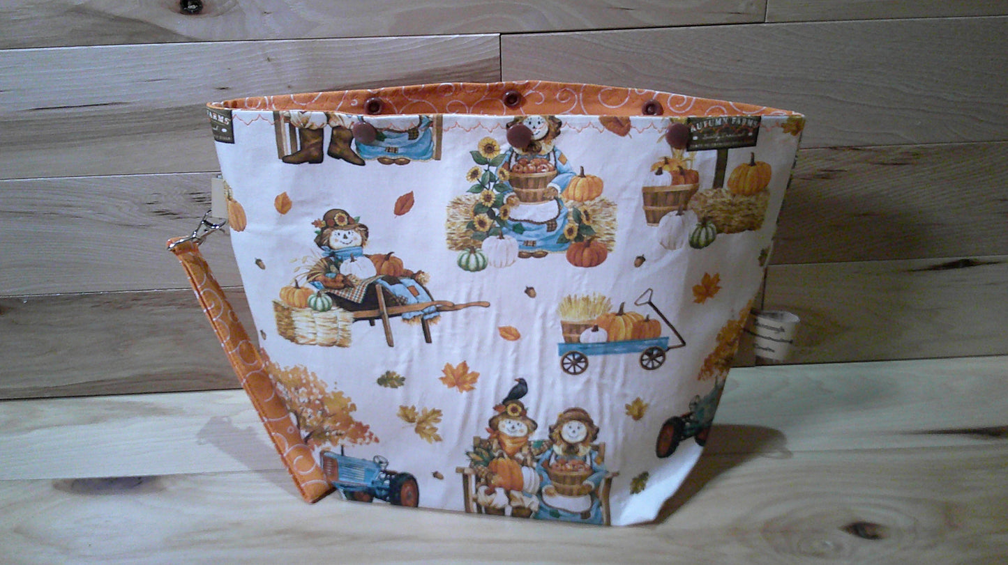 Scarecrow w/ barn & pumpkins ~ project bags