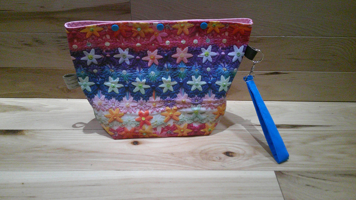 Knitted & Crochet Star flowers ~ project bags