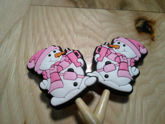 Cute Pink Snowman ~ stitch stoppers