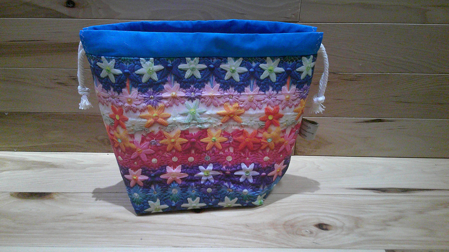 Knitted & Crochet Star flowers ~ project bags