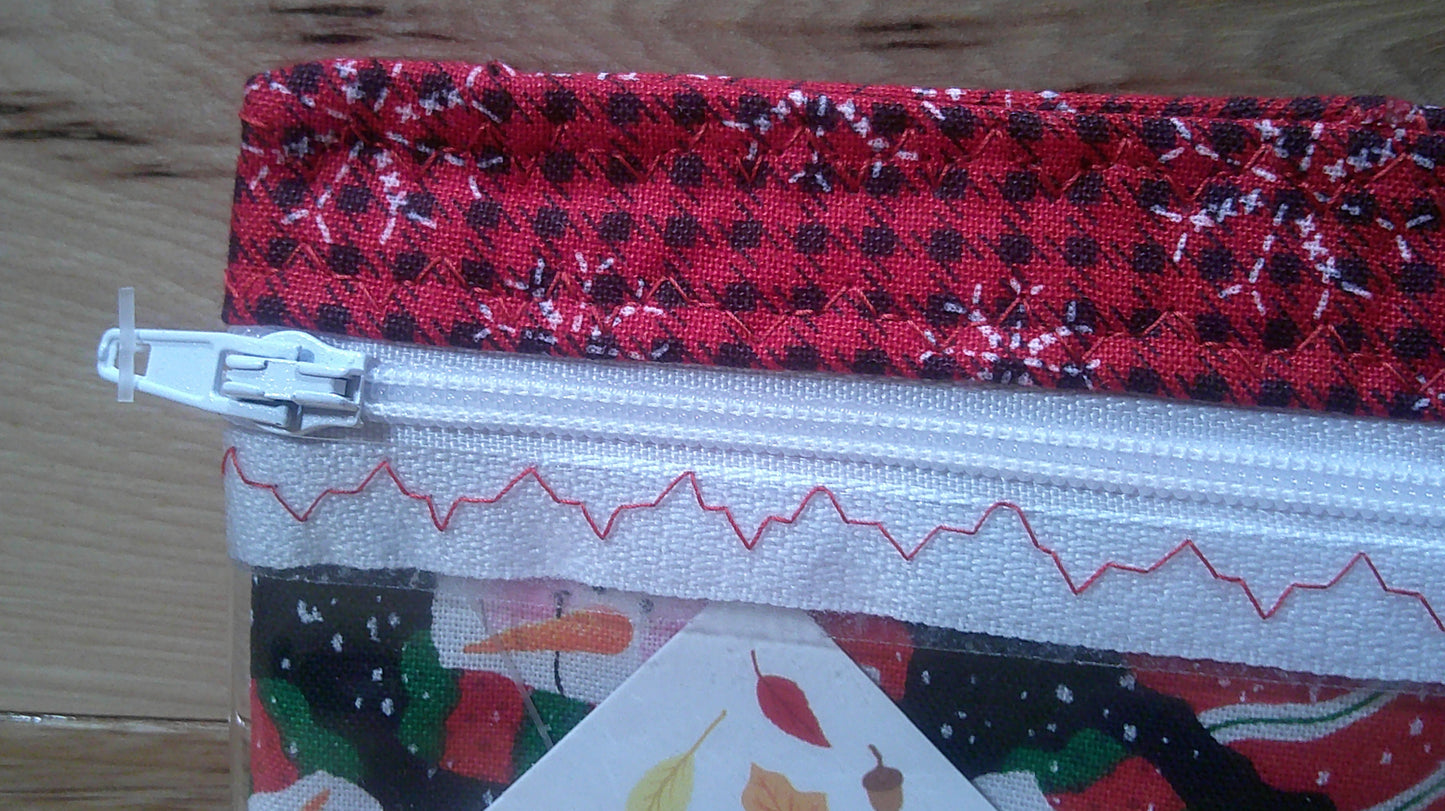 Santa Hat Snowman w/ snowflakes project bags