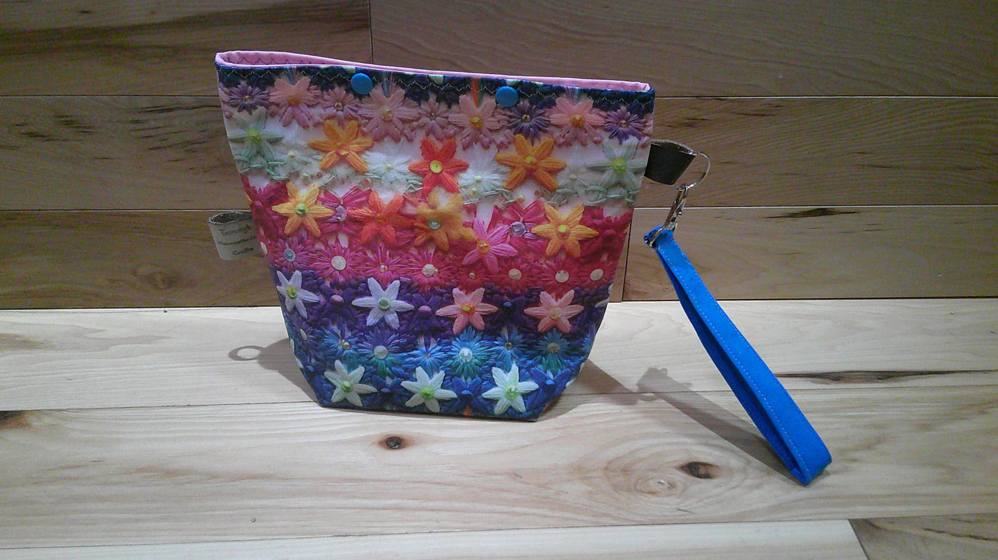 Knitted & Crochet Star flowers ~ project bags