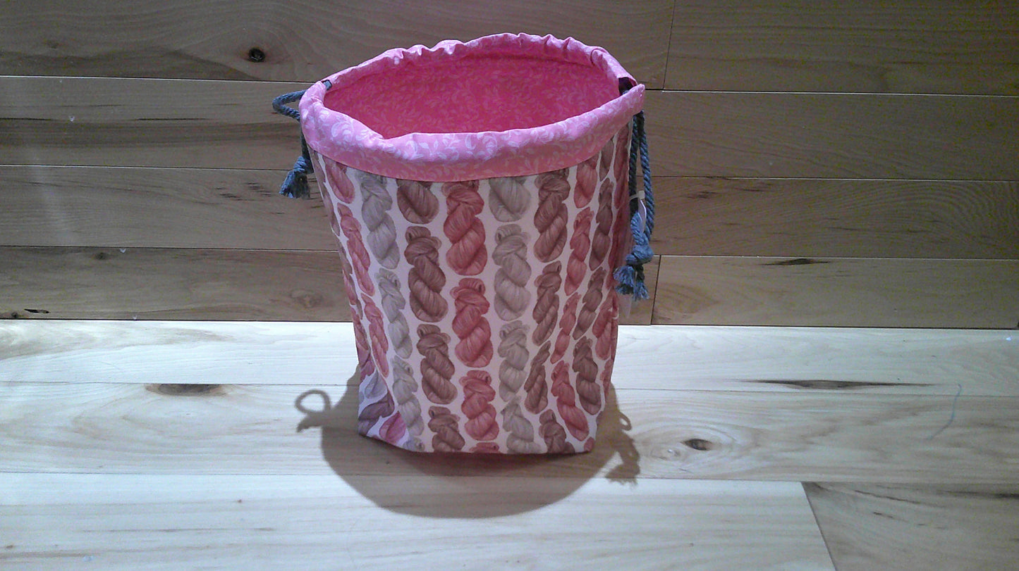 Pink~brown Yarn Skeins- Project bags